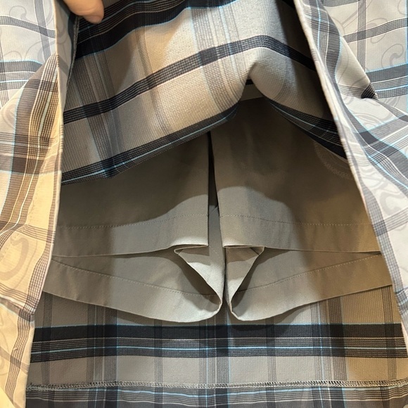 Nike Golf Dri-Fit Skort Pockets Womens 10 Blue Gray Plaid Side Zip Preppy Club - Picture 6 of 11